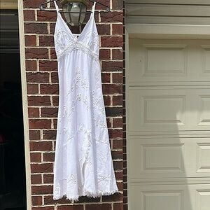 Elegant White Embroidered Dress